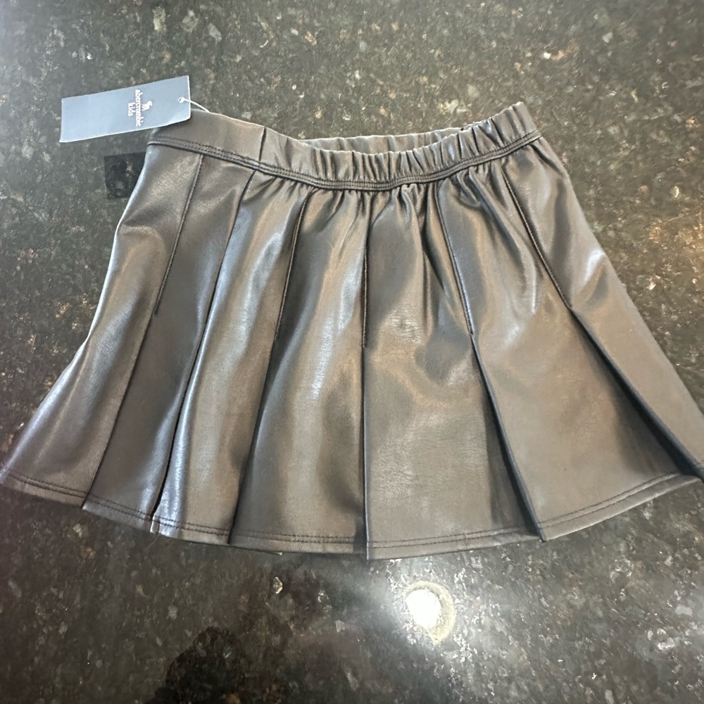 Abercrombie Kids Pleated Leather Skirt